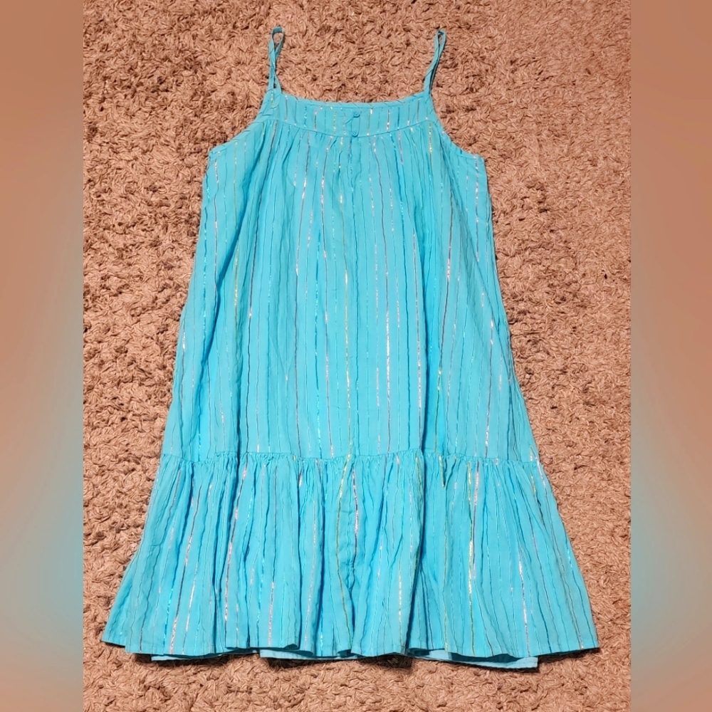 Kids Wonder Nation blue dress with Metallic stripes